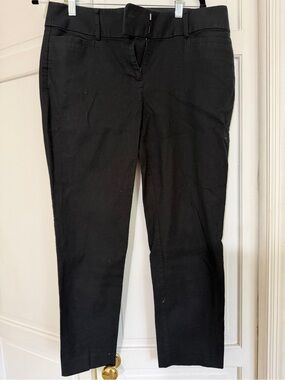 LOFT Black Straight Leg Pants with Subtle Texture